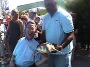 Ron Pets a Turtle