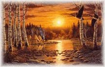Native village in autumn by Frank Miller