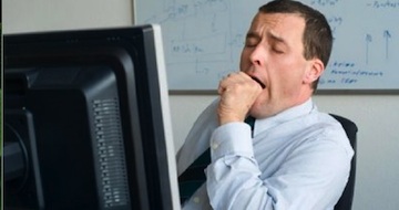 Working at a computer can lead to drowsiness.