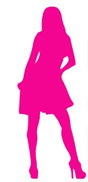 Pink Woman Silhoette