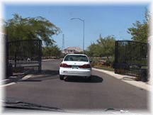 Entrance to Tom's gated community